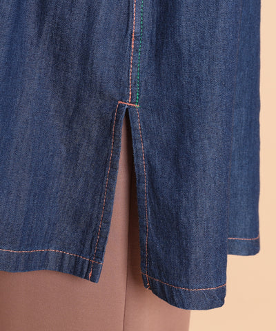 デニム刺繍ブラウス　 KANSAI profumo(カンサイプロフューモ) 