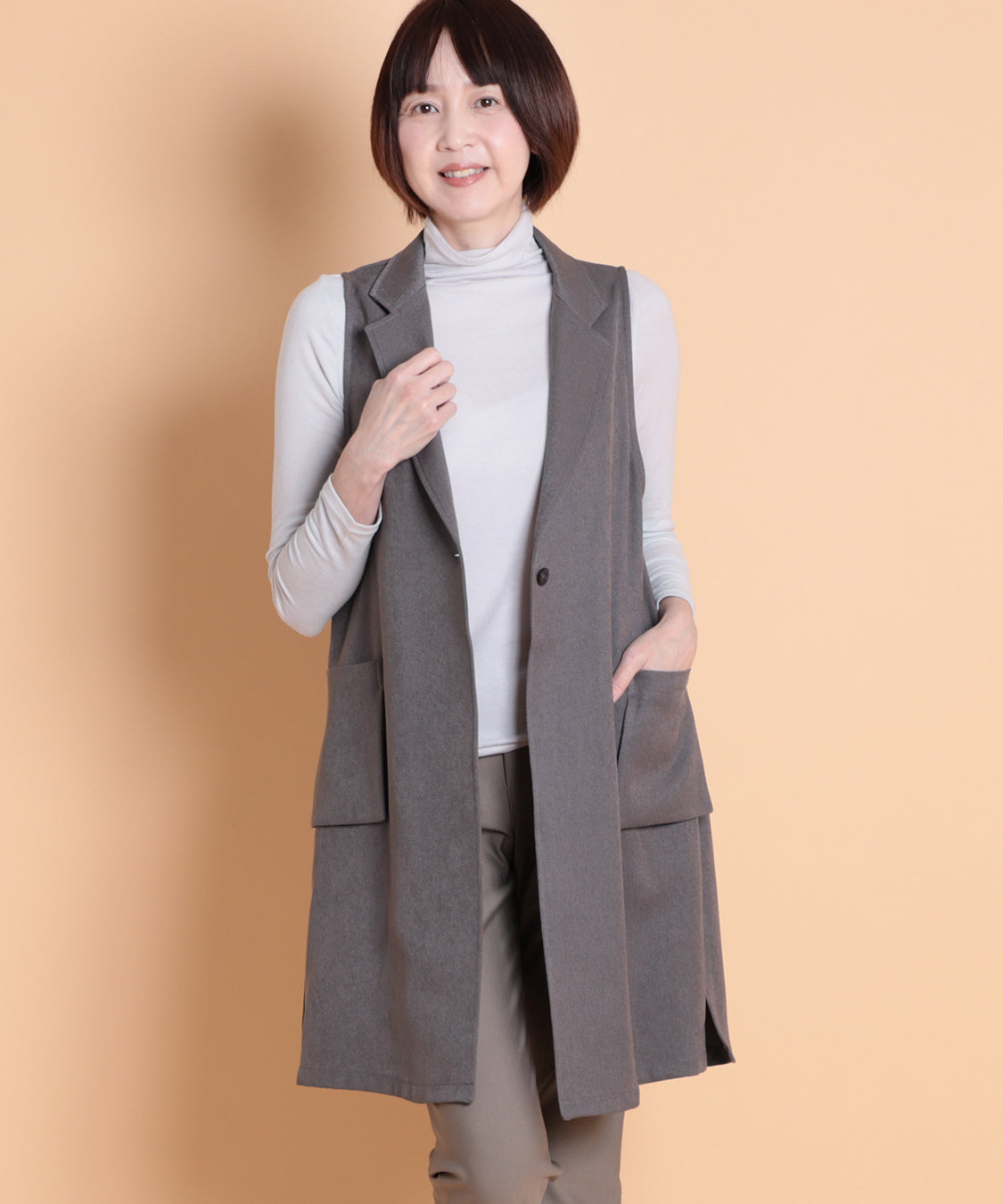 ウーリッシュツイルロングベスト　KANSAI profumo(カンサイプロフューモ) 