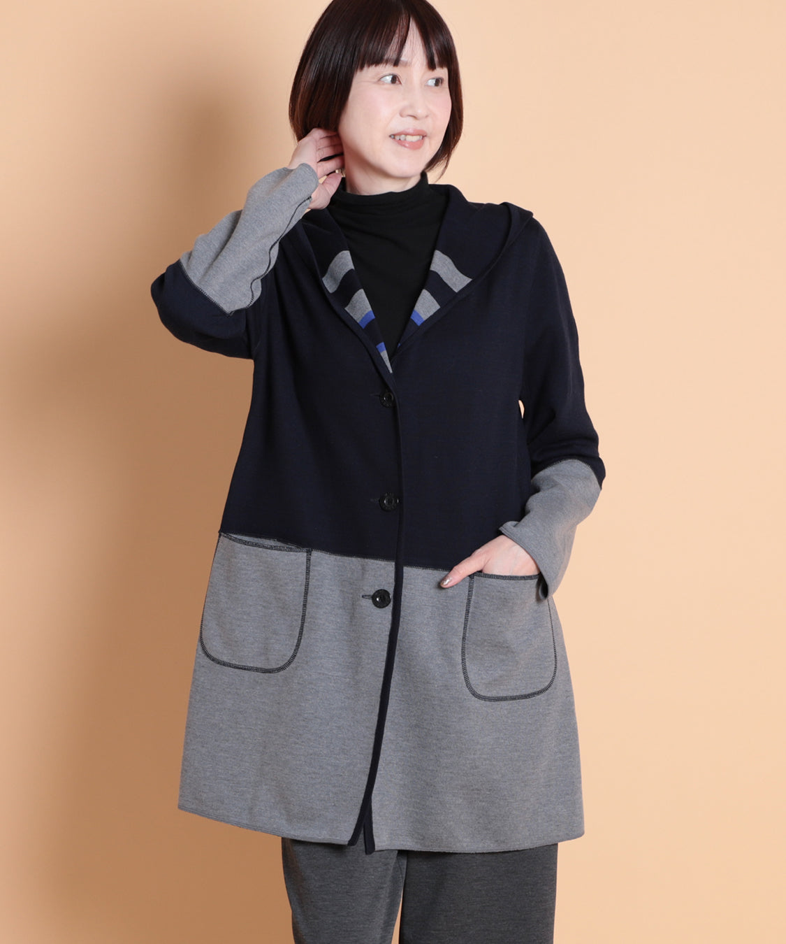 リバーシブルWニットコーディガン　KANSAI profumo(カンサイプロフューモ) 