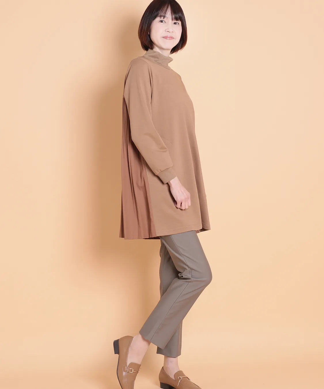 ミンスターリブMIXプリーツチュニック  KANSAI BIS(カンサイビス)