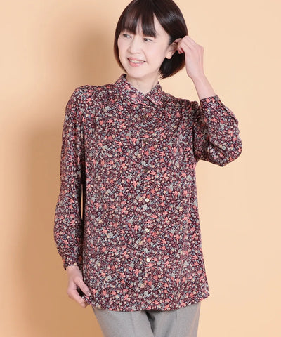 リバティ バードソングブライトスエートロングブラウス SAVOIR (サヴォア)