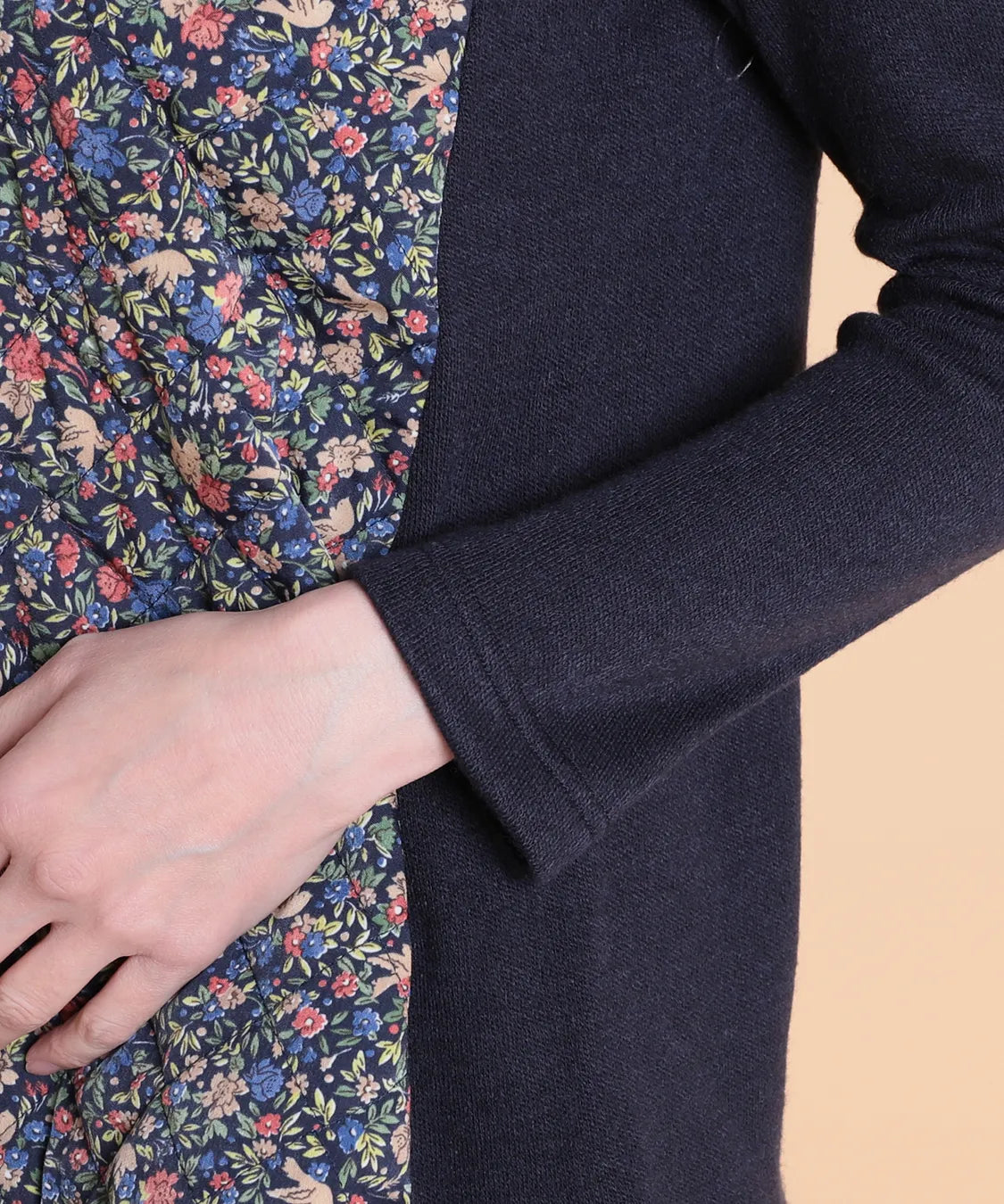 リバティ バードソングスエードキルトMIXプルオーバー SAVOIR (サヴォア)