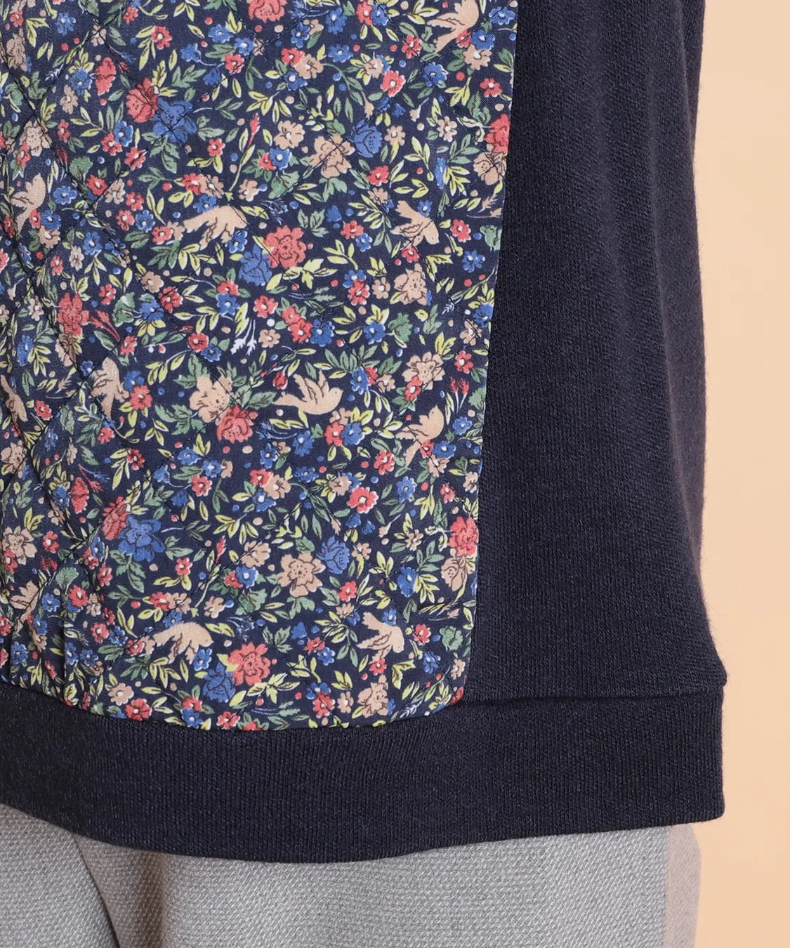 リバティ バードソングスエードキルトMIXプルオーバー SAVOIR (サヴォア)