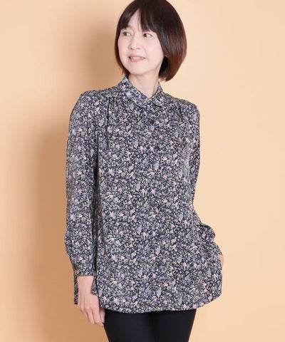 リバティ バードソングブライトスエートロングブラウス SAVOIR (サヴォア)