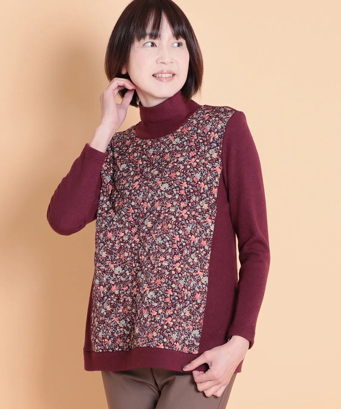 リバティ バードソングスエードキルトMIXプルオーバー SAVOIR (サヴォア)