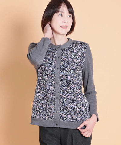 リバティ バードソングスエードキルトMIXカーディガン SAVOIR (サヴォア)