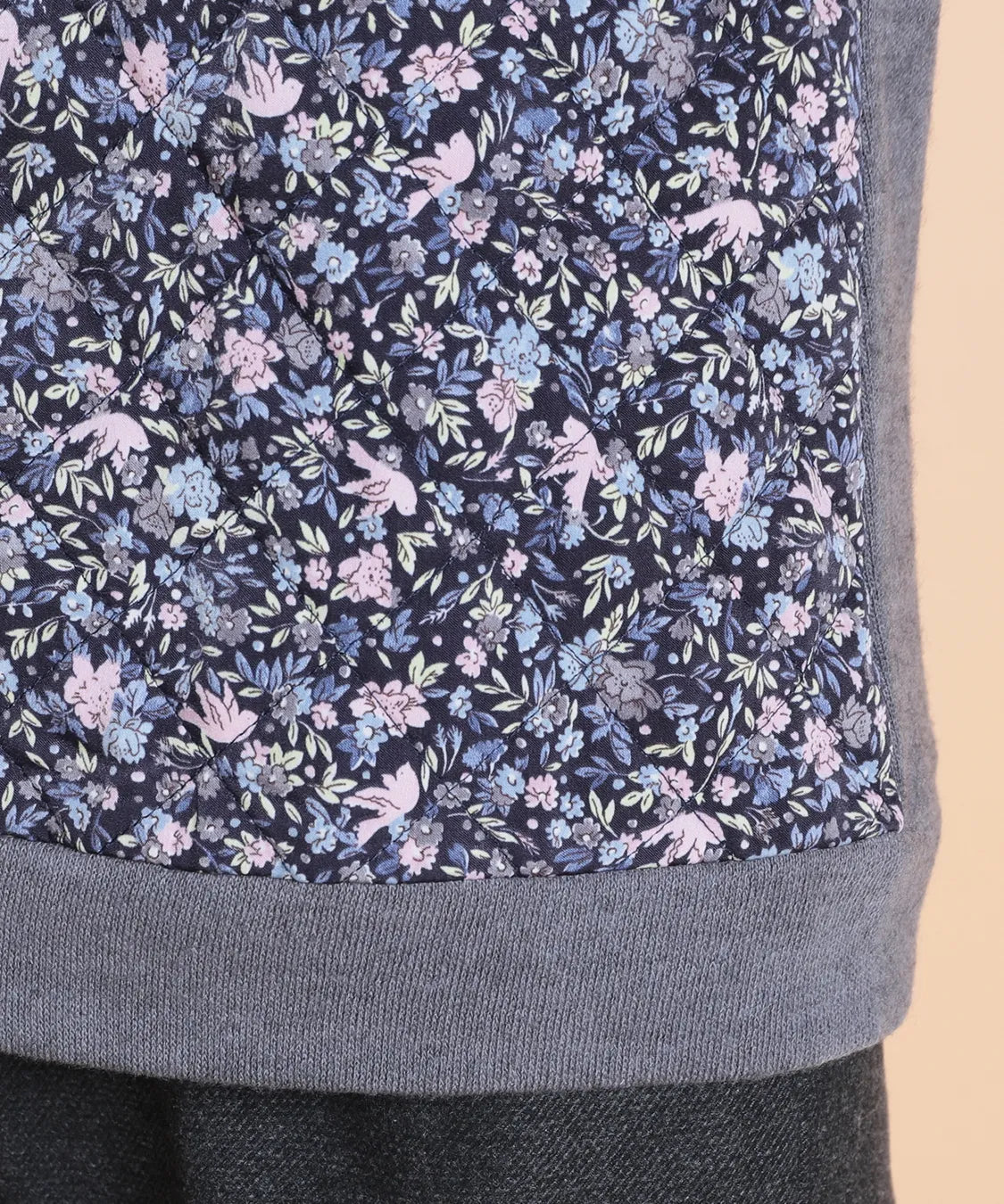 リバティ バードソングスエードキルトMIXカーディガン SAVOIR (サヴォア)