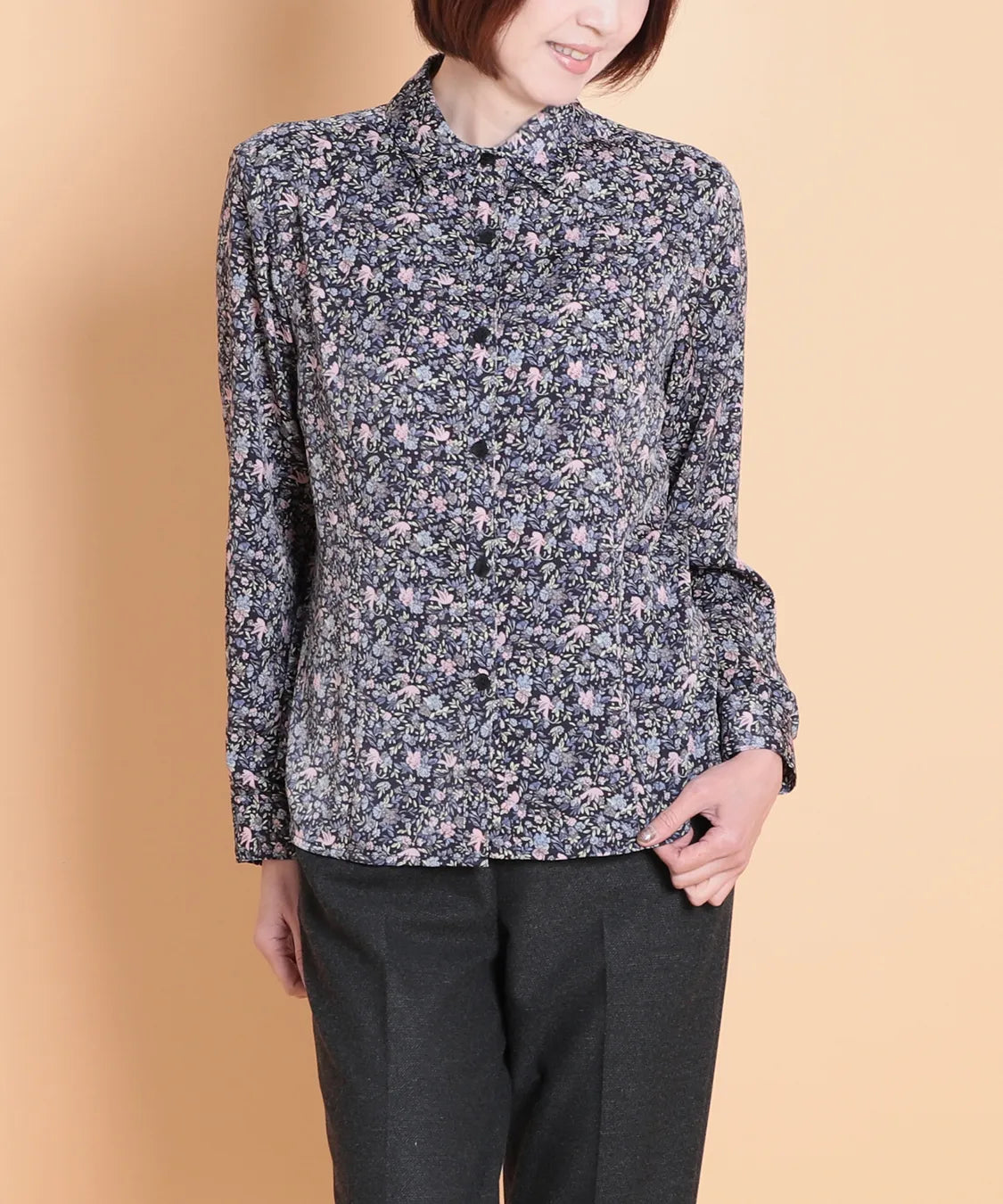 リバティ バードソングブライトスエードブラウス