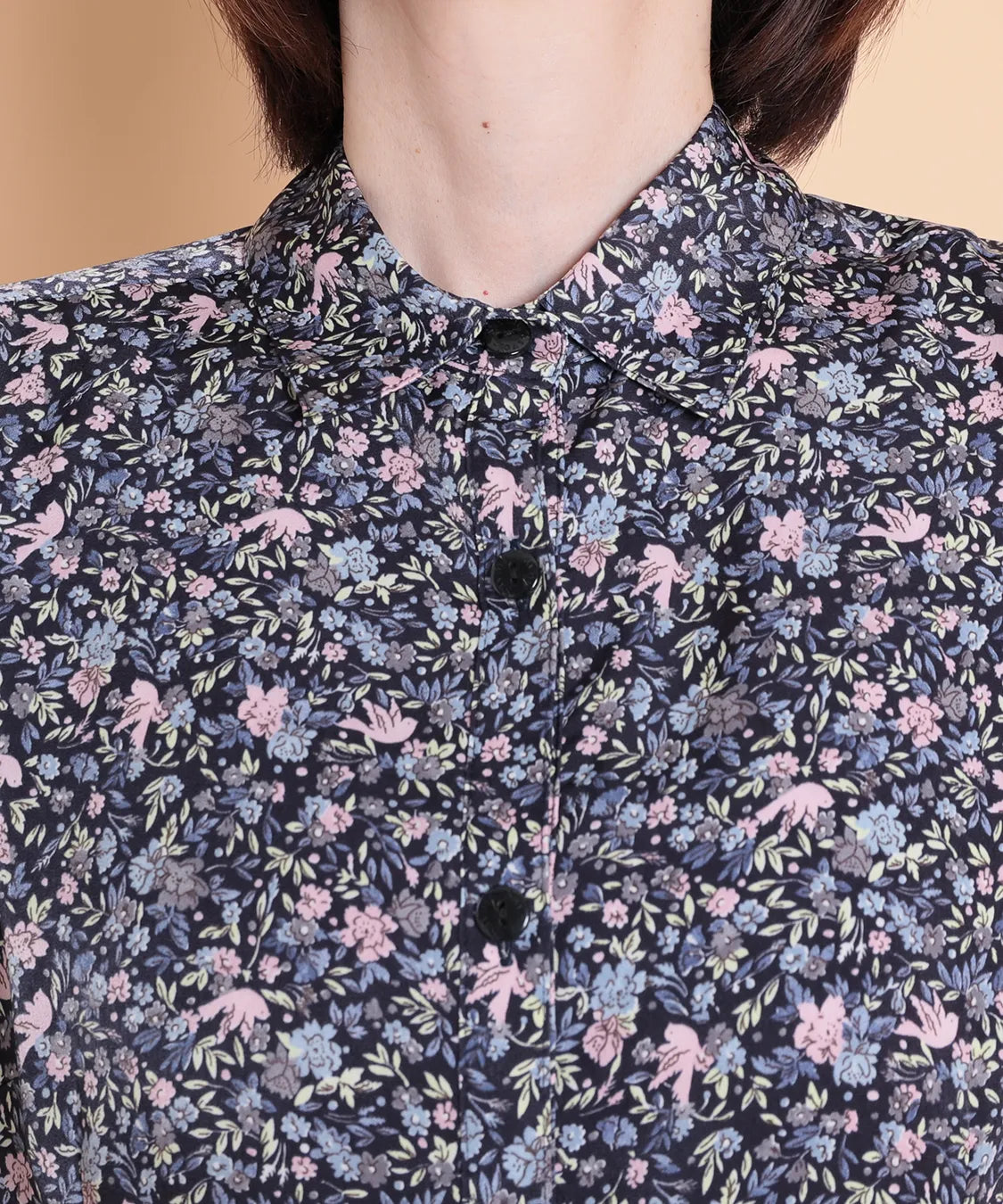 リバティ バードソングブライトスエードブラウス