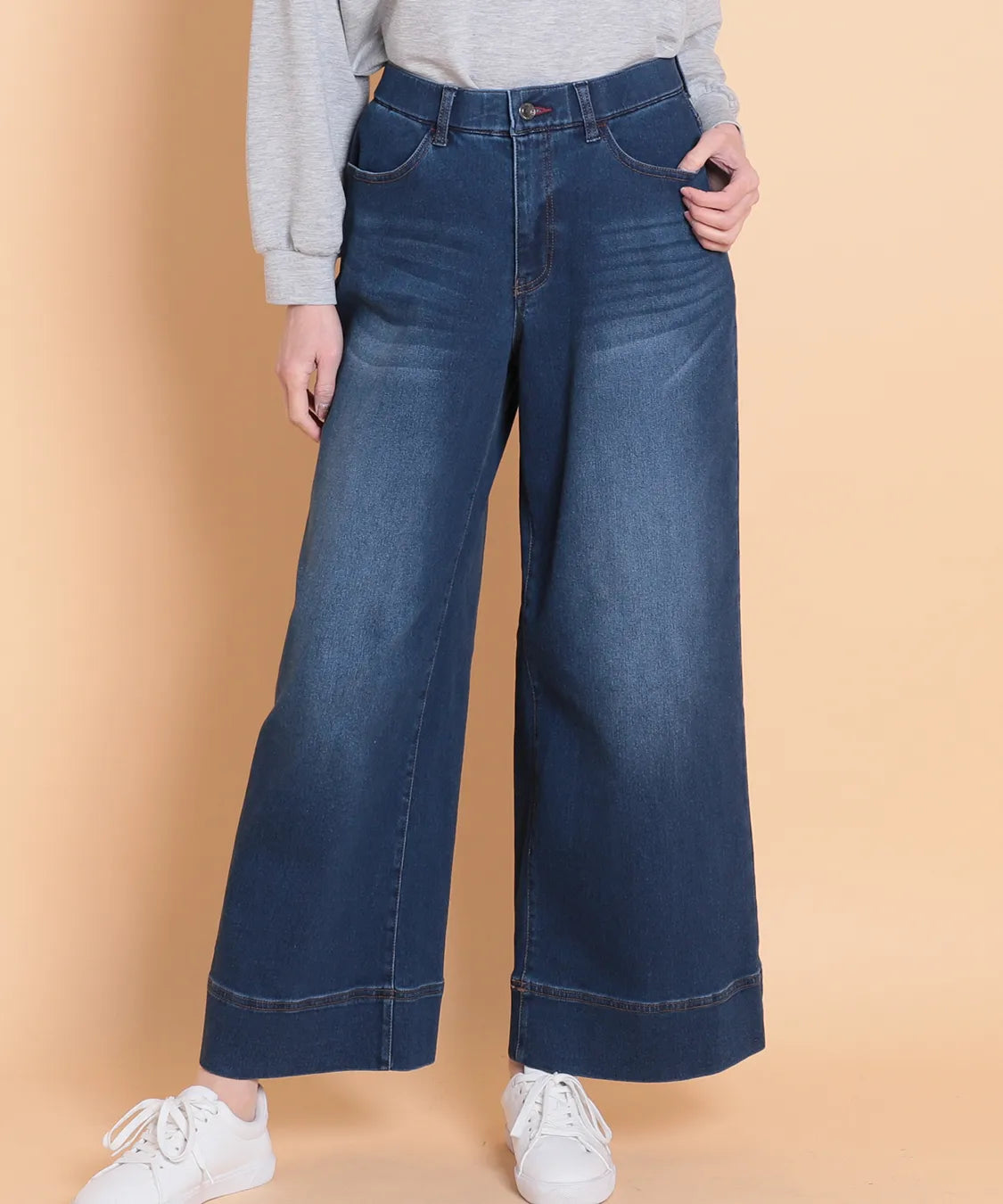 裏起毛デニムワイドフル  セラビ(C'EST LA VIE)