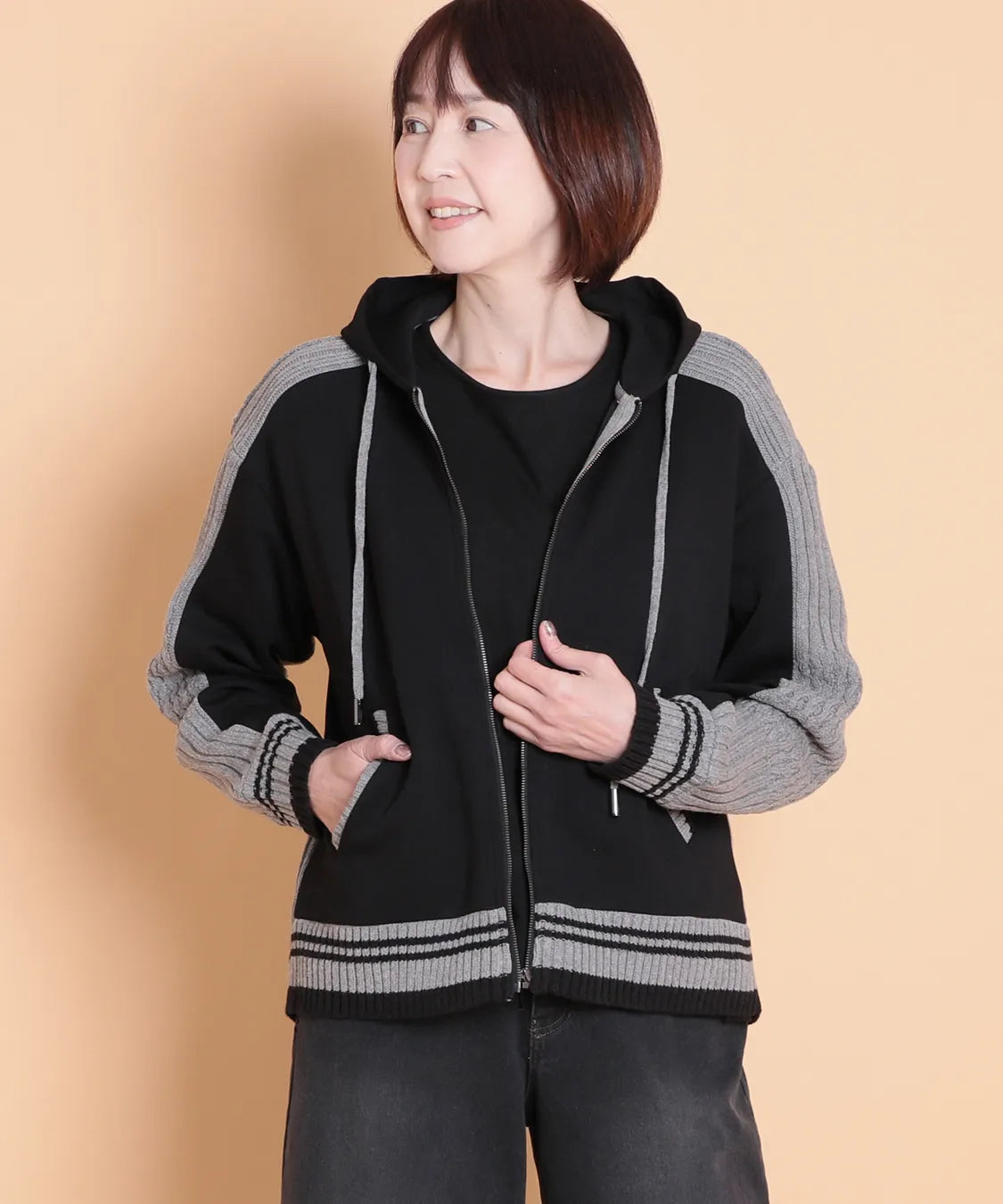 ニットコンビフーディー  セラビ(C'EST LA VIE)