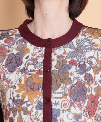 リバティ オーキッドガーデンウールJQミックスカーディガン SAVOIR (サヴォア)