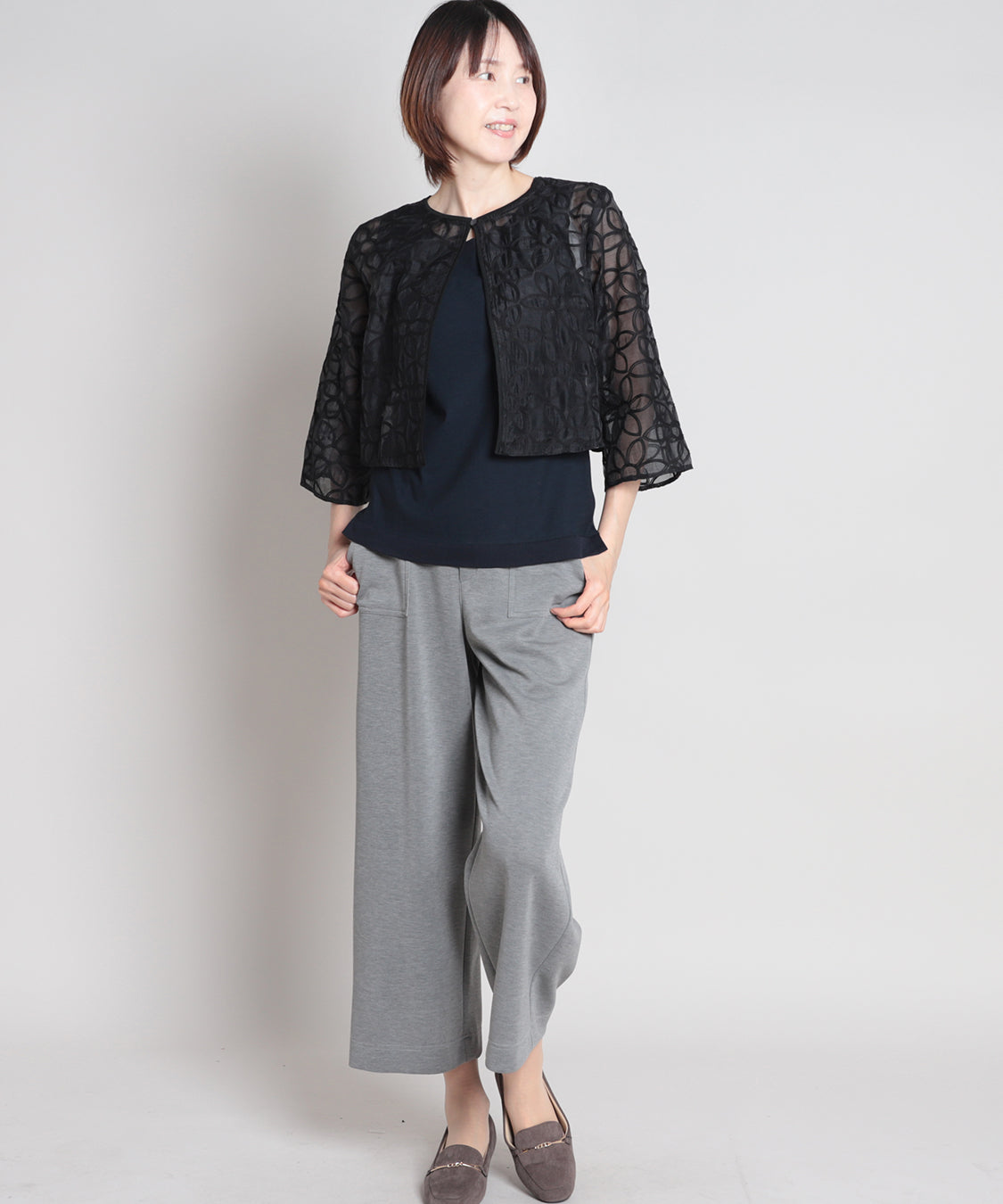 フローラルシアーショートジャケット   elife select(イーライフセレクト)