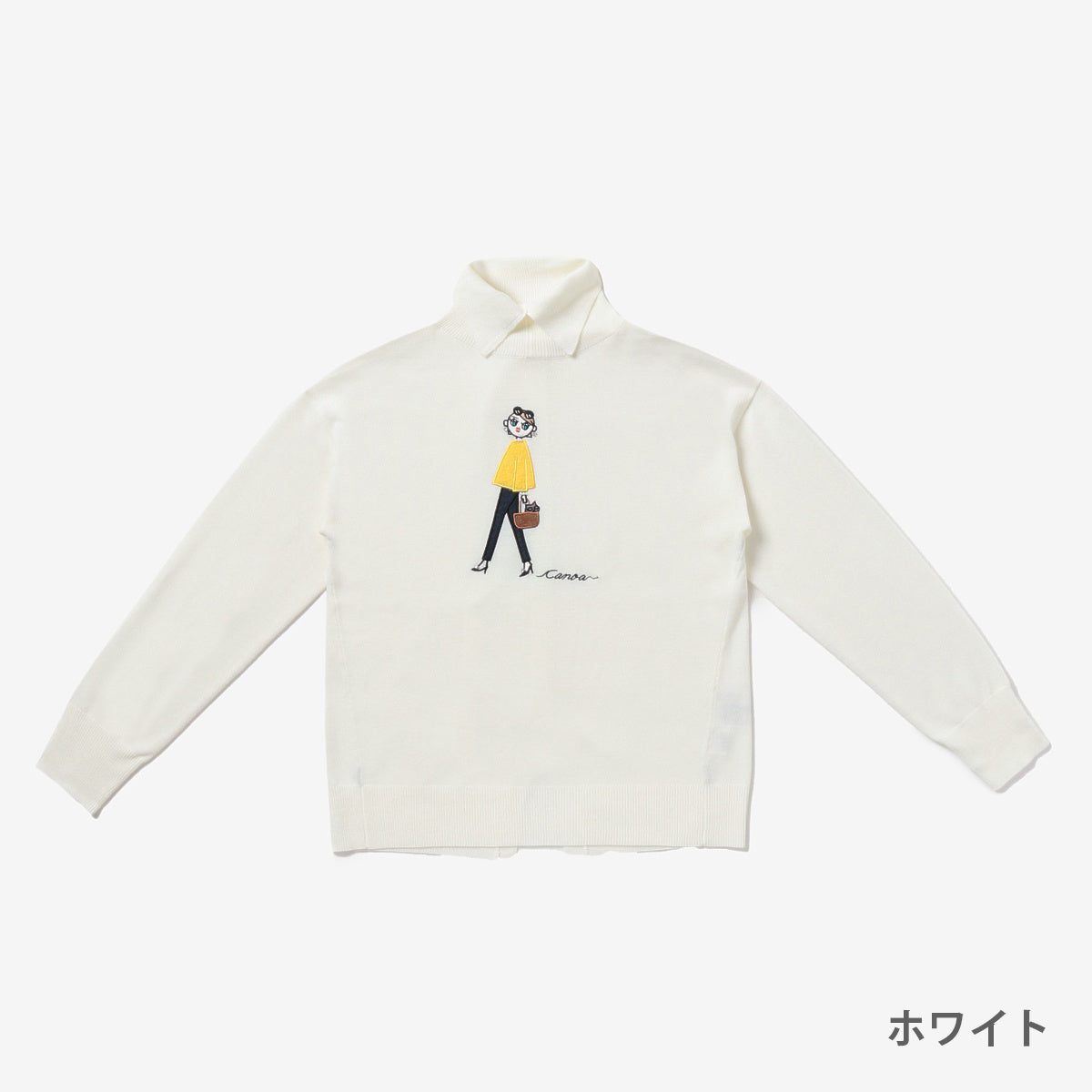 ウールMIXアップリケ刺繍ニットプルオーバー      【オータムセール】