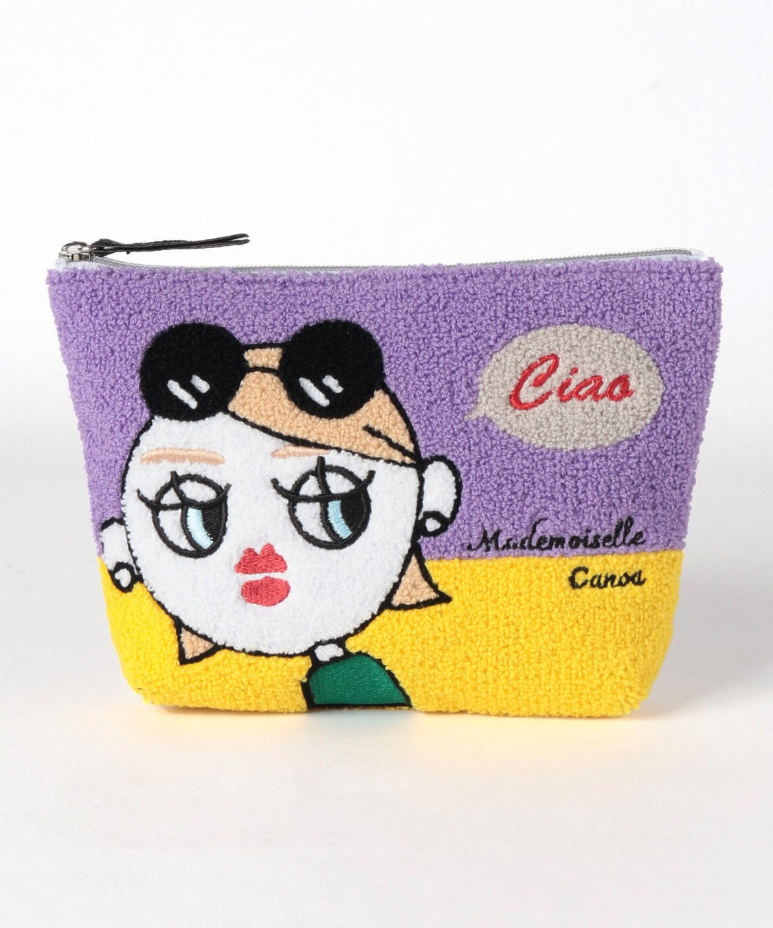  CANOA(カノア)  カノンちゃんモチーフさがら刺繍ポーチ  