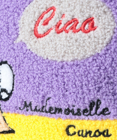  CANOA(カノア)  カノンちゃんモチーフさがら刺繍ポーチ  